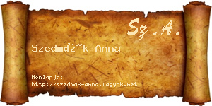 Szedmák Anna névjegykártya