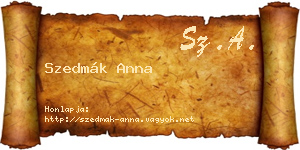 Szedmák Anna névjegykártya