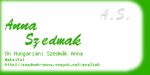 anna szedmak business card
